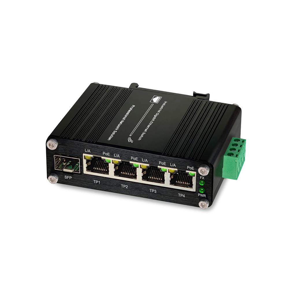 Industrial Switch Din Rail Gigabit - Gigabit industrial 4 portas poe ethernet