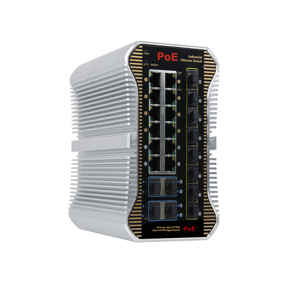 Switch 24 Port 10G Uplink - Switch industrial gerenciado com 24 portas,