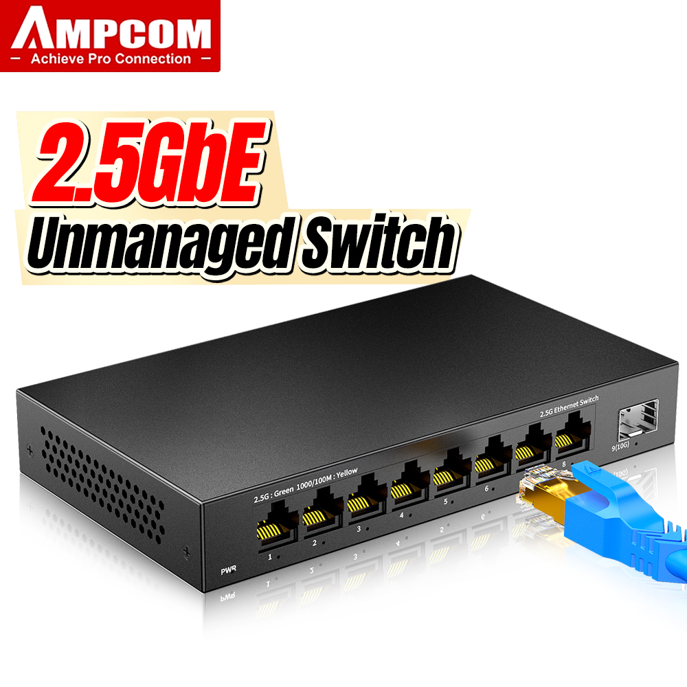 10G Sfp+ Switch 8 Port - Switch Ethernet AMPCOM de 8 portas