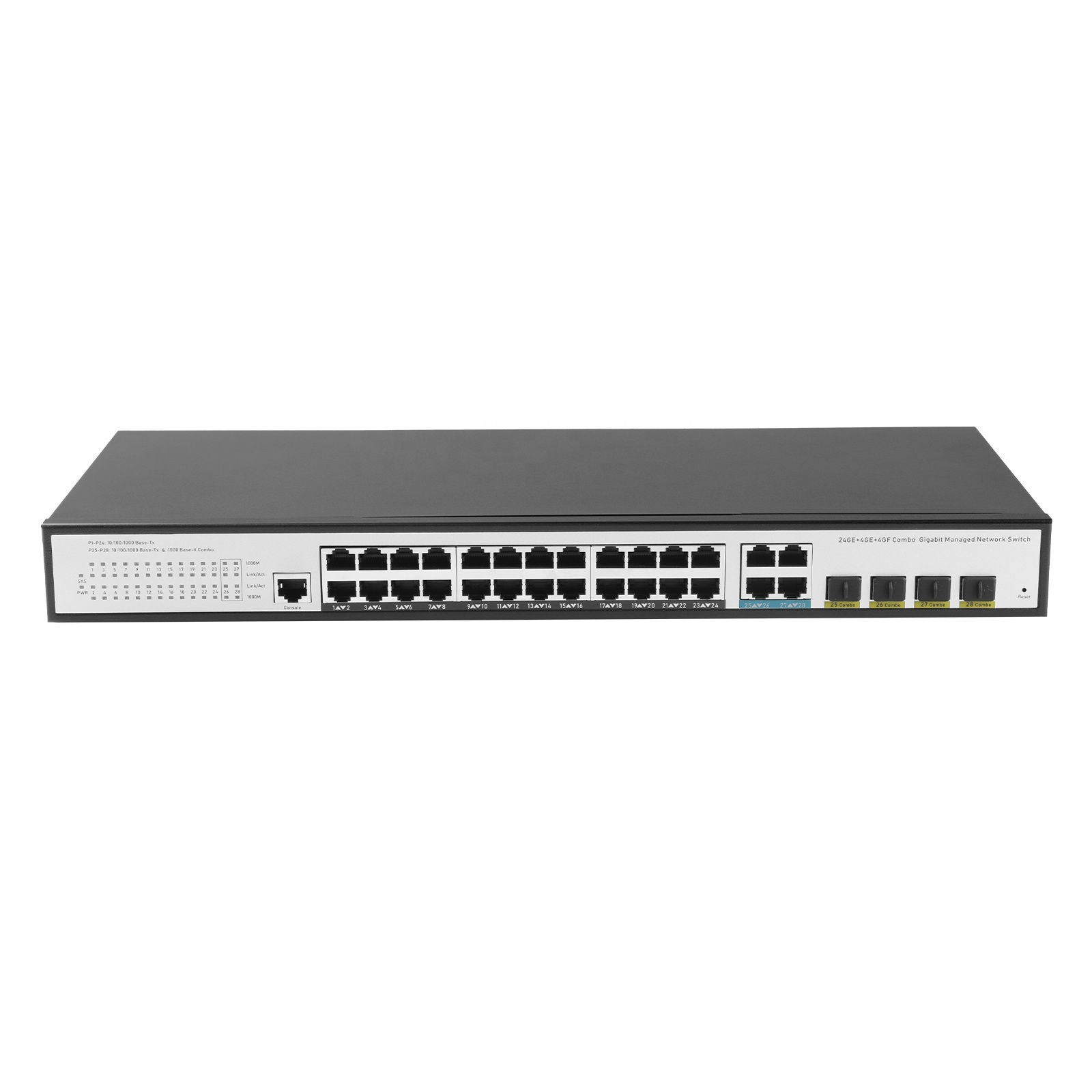 Network Switch Rack Mount 1U - Switch Ethernet 24GE 4SFP com 4