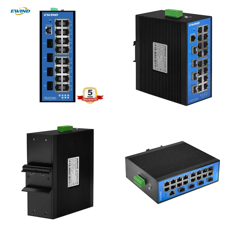 Industrial Switch Din Rail Gigabit - Switch PoE Gerenciado Industrial Gigabit de