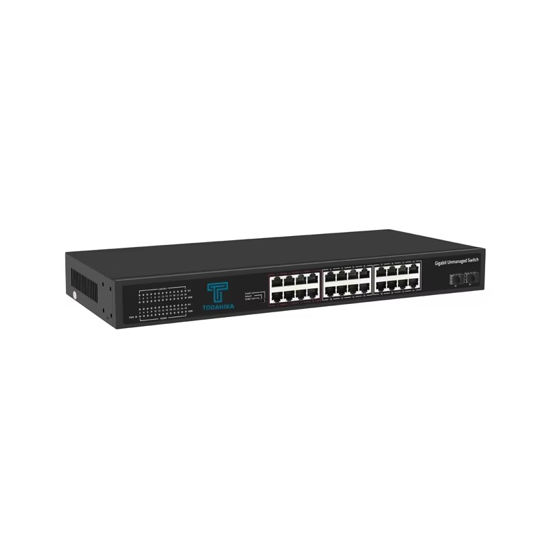 Network Switch Rack Mount 1U - Switch de rede Gigabit 1U para