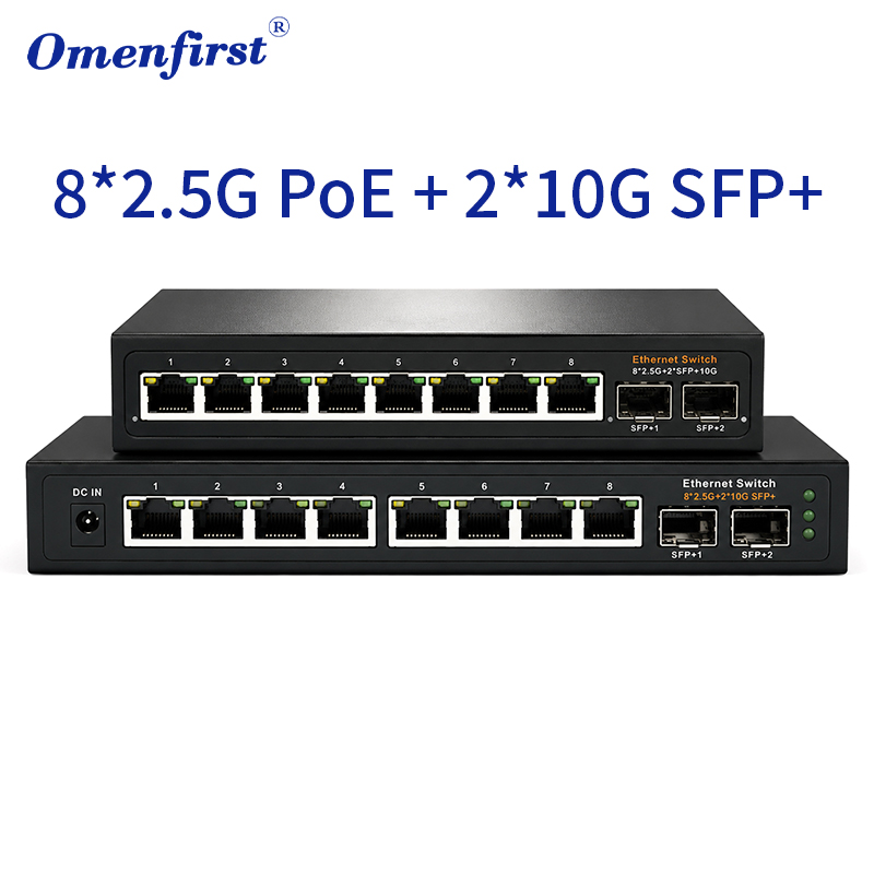 8 Port 2.5G Switch Unmanaged - Switch POE RJ45 8*2.5G + 2*10