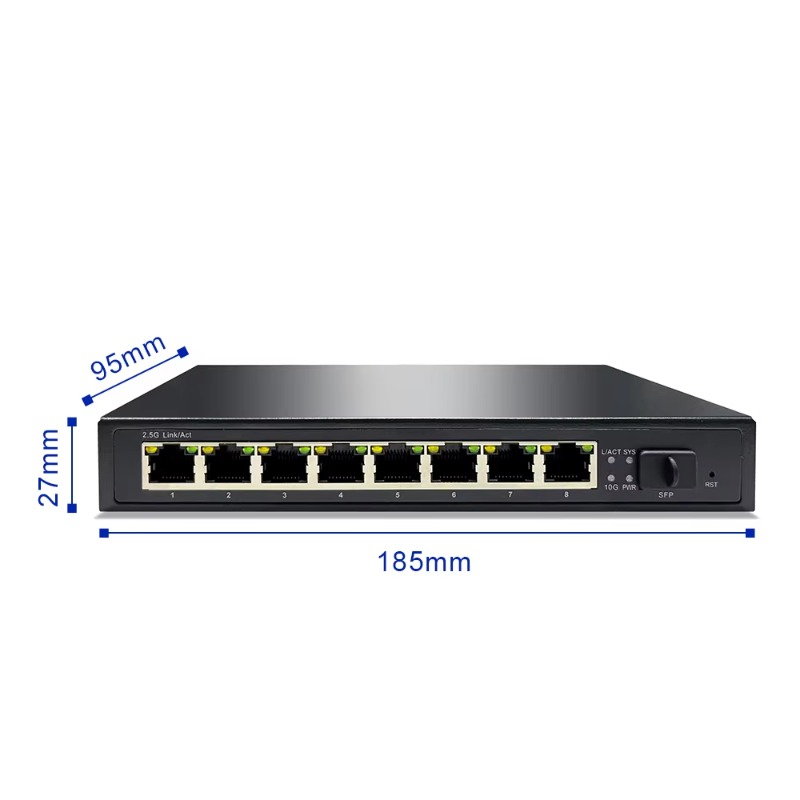8 Port 2.5G Switch Unmanaged - Switch PoE Não Gerenciado de 8