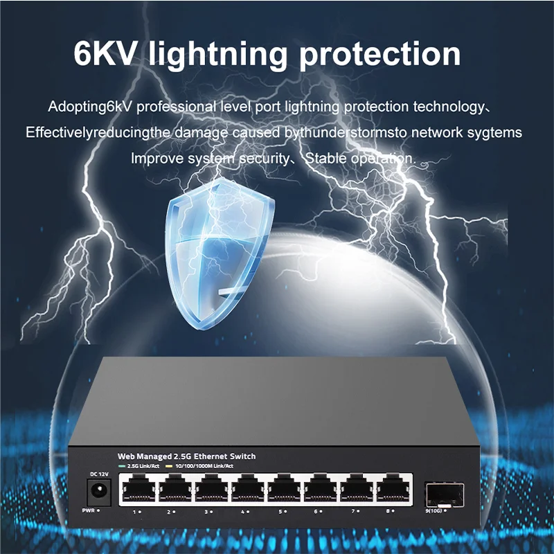 ONTi Switch Gerenciado 2.5GbE  - 10G Sfp+ Switch 8 Port avaliação e preço
