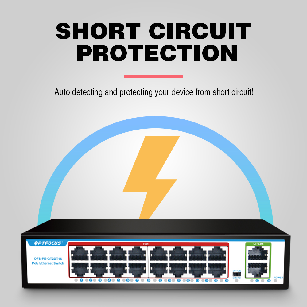 Switch POE GIGABIT OPTFOCUS 10 - Poe Switch 16 Port 802.3At avaliação e preço