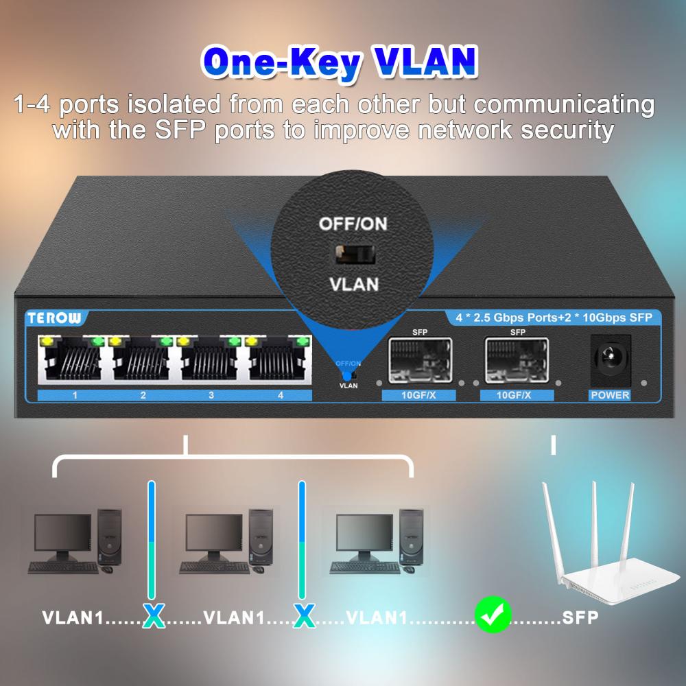 TEROW-Switch de rede Gigabit P - 10G Sfp+ Switch 8 Port avaliação e preço