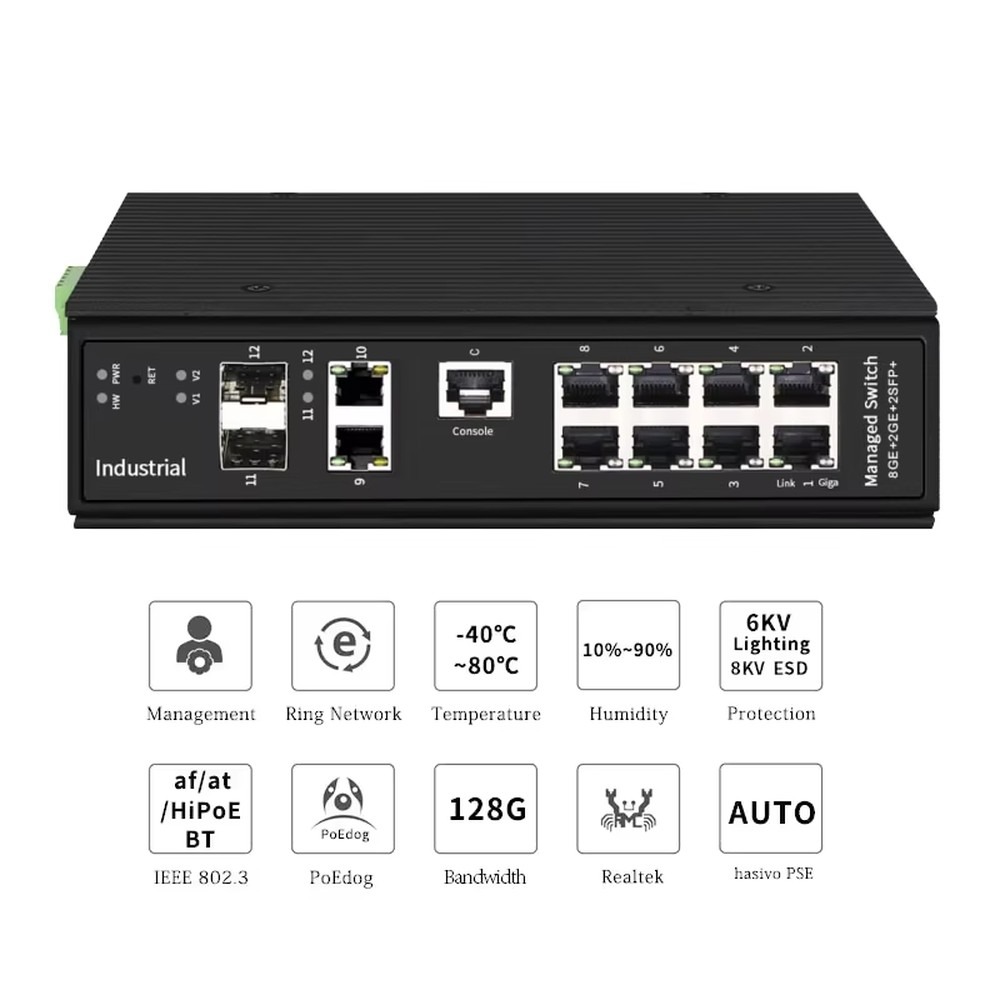Switch Gerenciado L3 Industria - Industrial Switch Din Rail Gigabit avaliação e preço