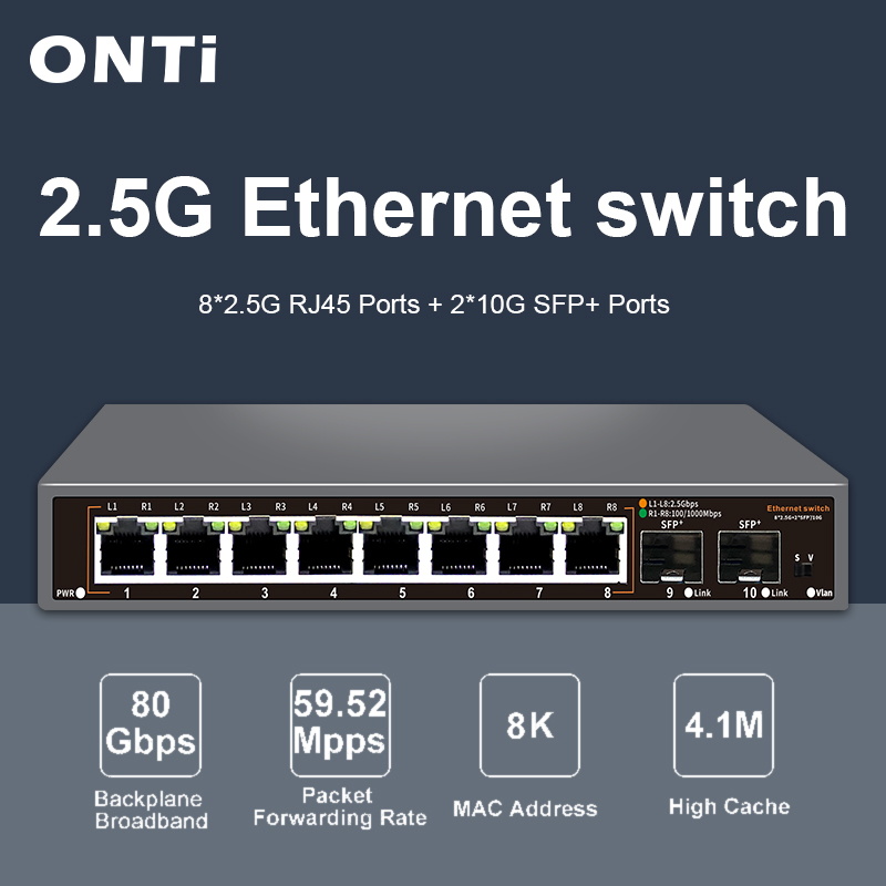 ONTi 2.5G Switch Ethernet não  - 8 Port 2.5G Switch Unmanaged avaliação e preço