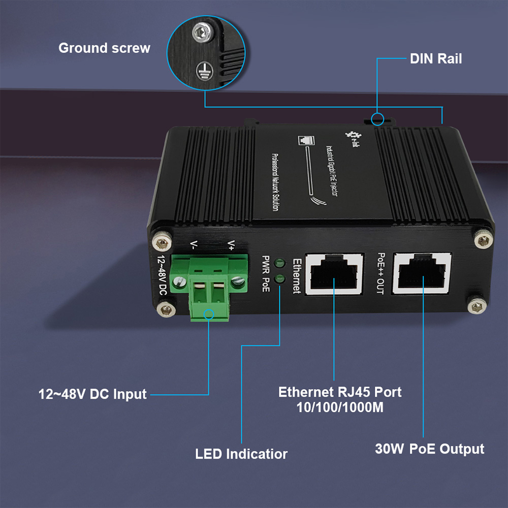 Injetor PoE Industrial 30W/60W - Poe Injector Gigabit 30W avaliação e preço