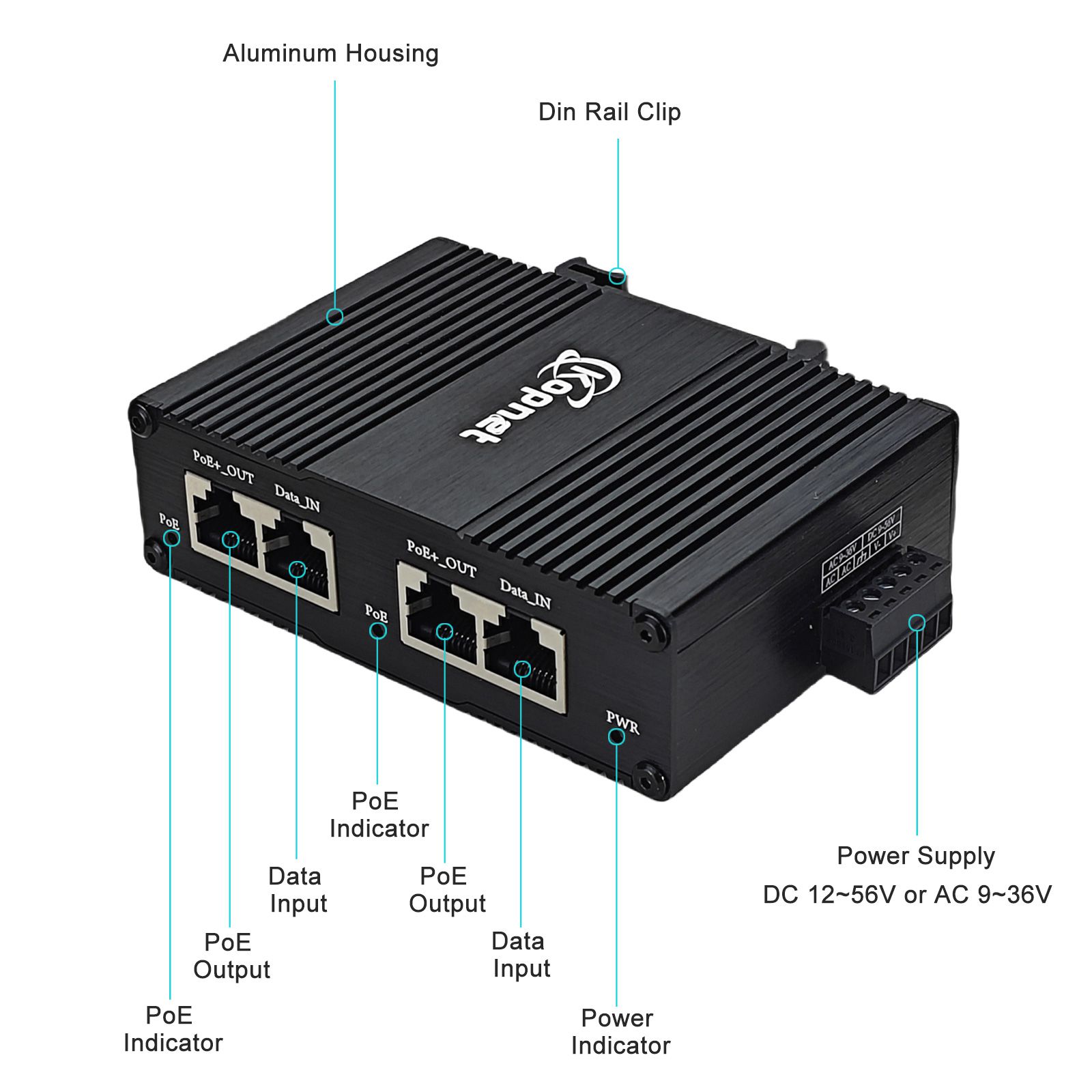 Injetor PoE Industrial com Ada - Poe Injector Gigabit 30W avaliação e preço