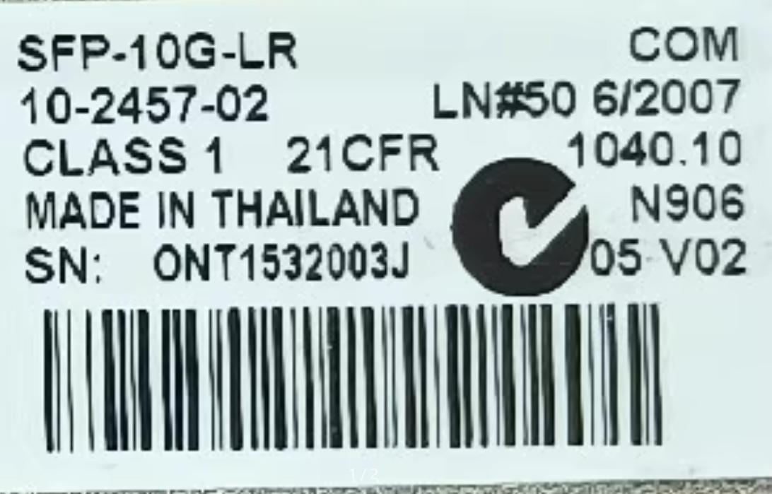 Usado para módulos Cisco SFP-1 - Sfp Module 10G Lr avaliação e preço