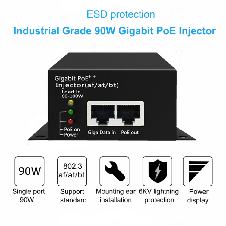 Injetor POE++ Gigabit de Alta  - Poe Injector Gigabit 30W avaliação e preço