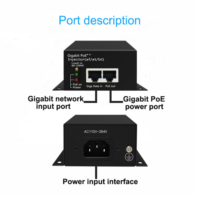 Injetor POE++ Gigabit de Alta  - Poe Injector Gigabit 30W avaliação e preço