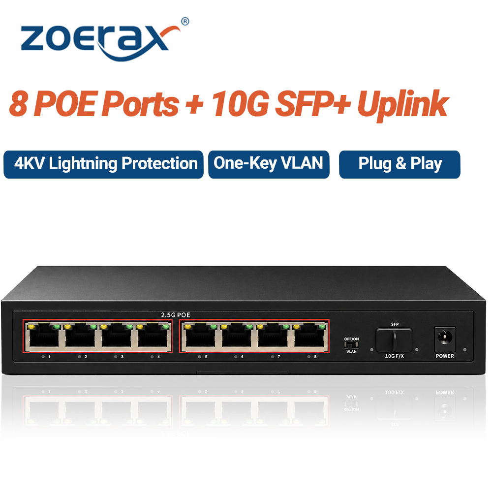 Switch de Rede POE ZoeRax de 8 - 8 Port 2.5G Switch Unmanaged avaliação e preço