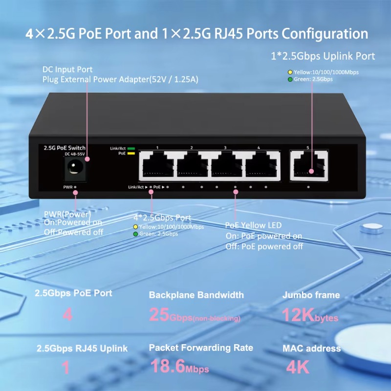 Switch PoE não gerenciado de 2 - Switch 5 Port 2.5G Unmanaged avaliação e preço