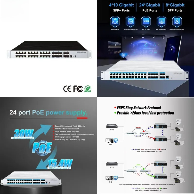 Switch industrial de gerenciam - Switch 24 Port 10G Uplink avaliação e preço