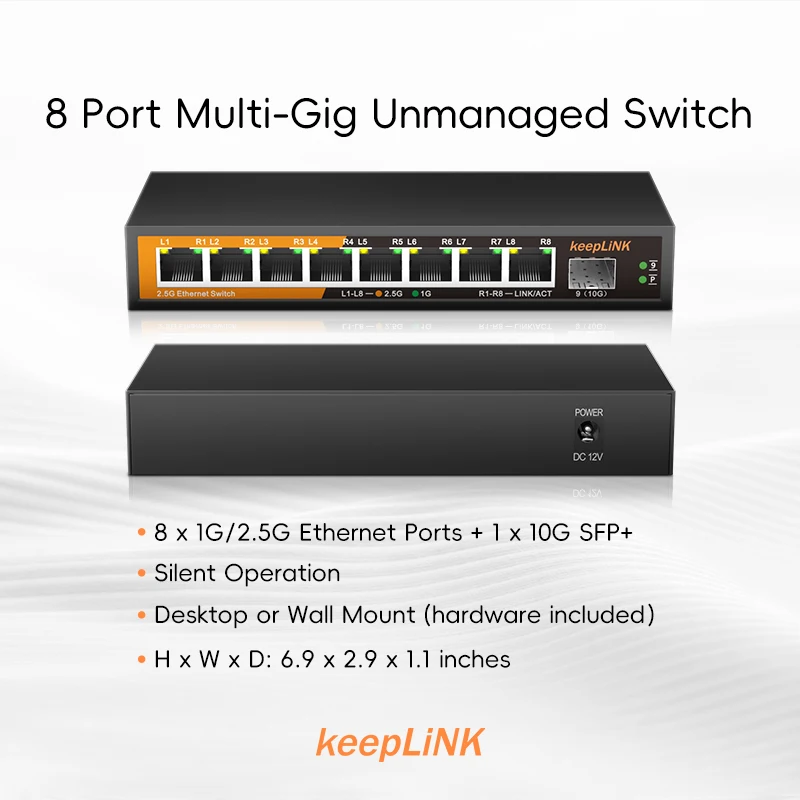 KeepLiNK Switch Ethernet Multi - 8 Port 2.5G Switch Unmanaged avaliação e preço