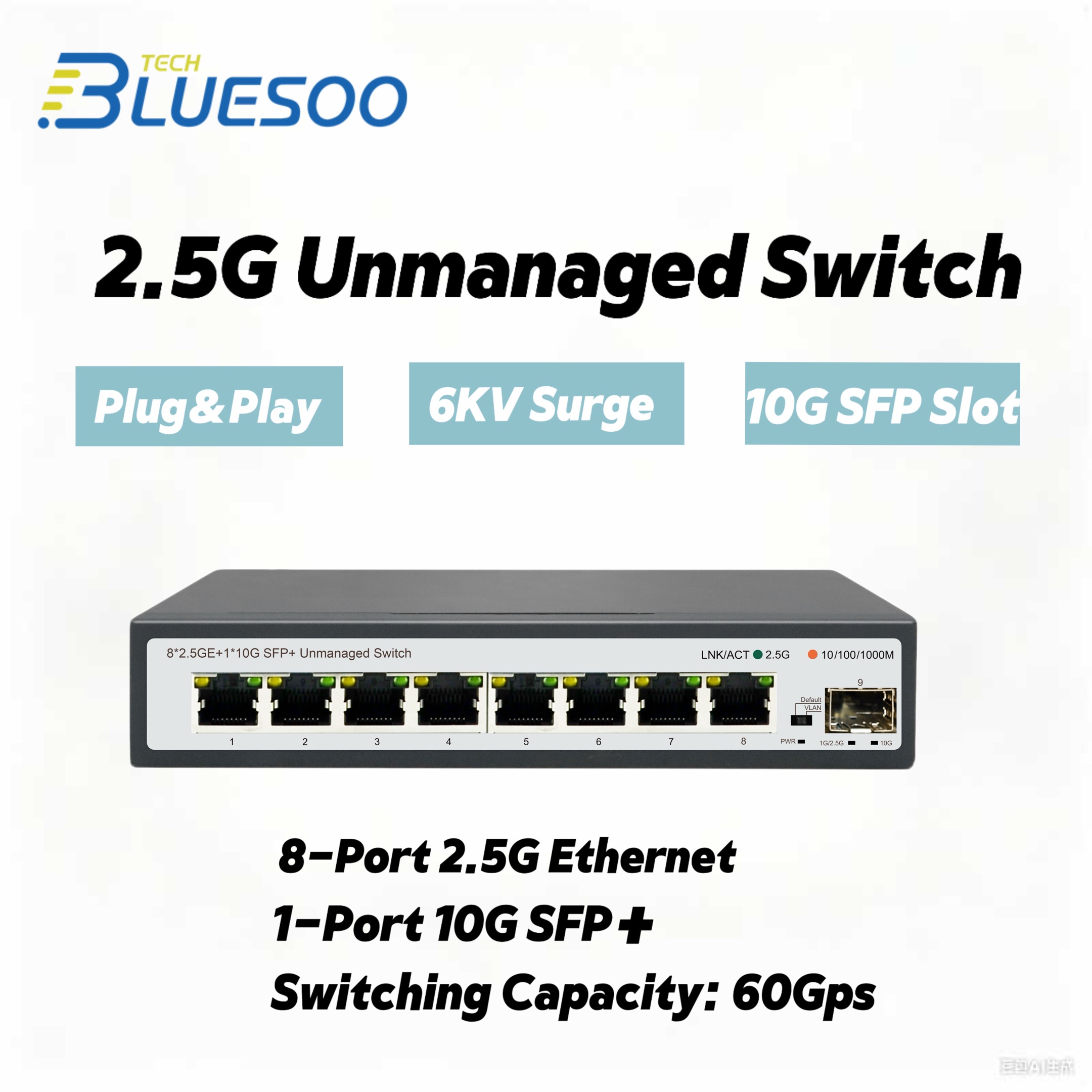 Switch Ethernet multi-Gigabit  - 8 Port 2.5G Switch Unmanaged avaliação e preço