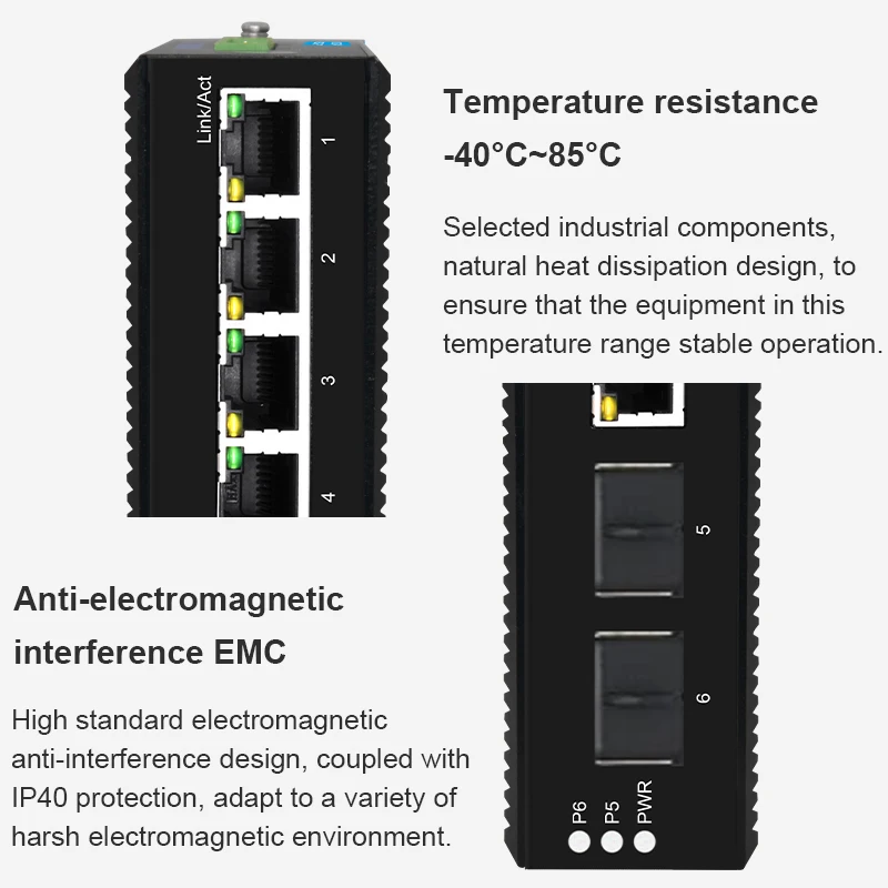 Switch PoE industrial, 4/8 por - Industrial Switch Din Rail Gigabit avaliação e preço
