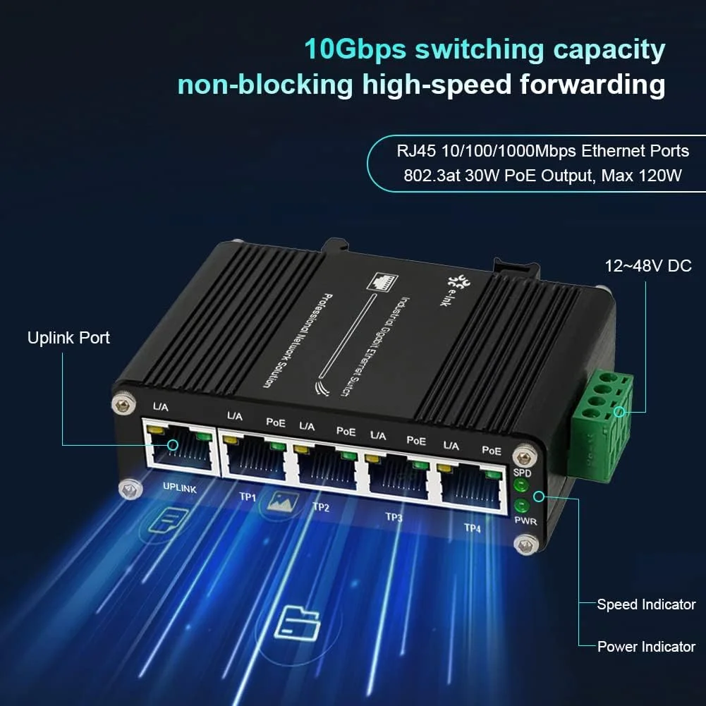 Switch Industrial Gigabit Ethe - Industrial Switch Din Rail Gigabit avaliação e preço